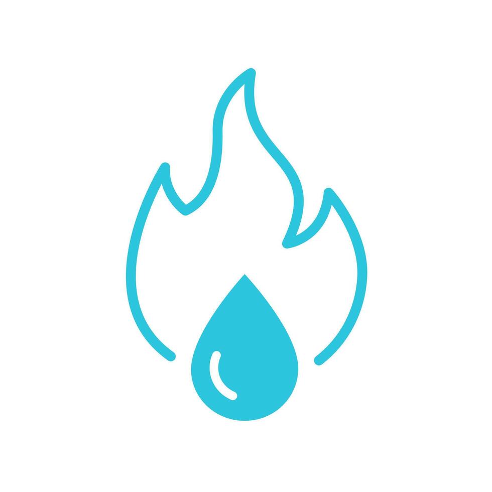 Fire and Water icon. Isolated on white background. From blue icon set. vector
