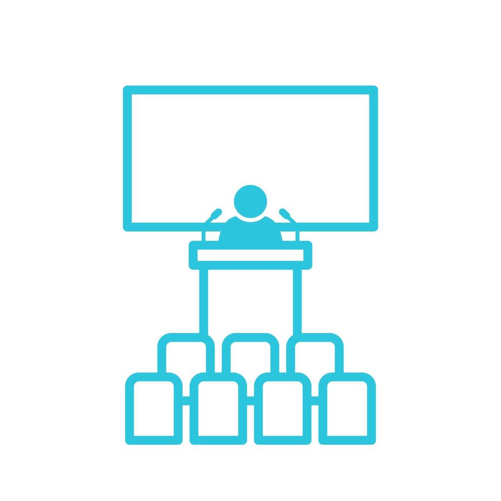 Lecture icon, Isolated on white, From blue icon set vector