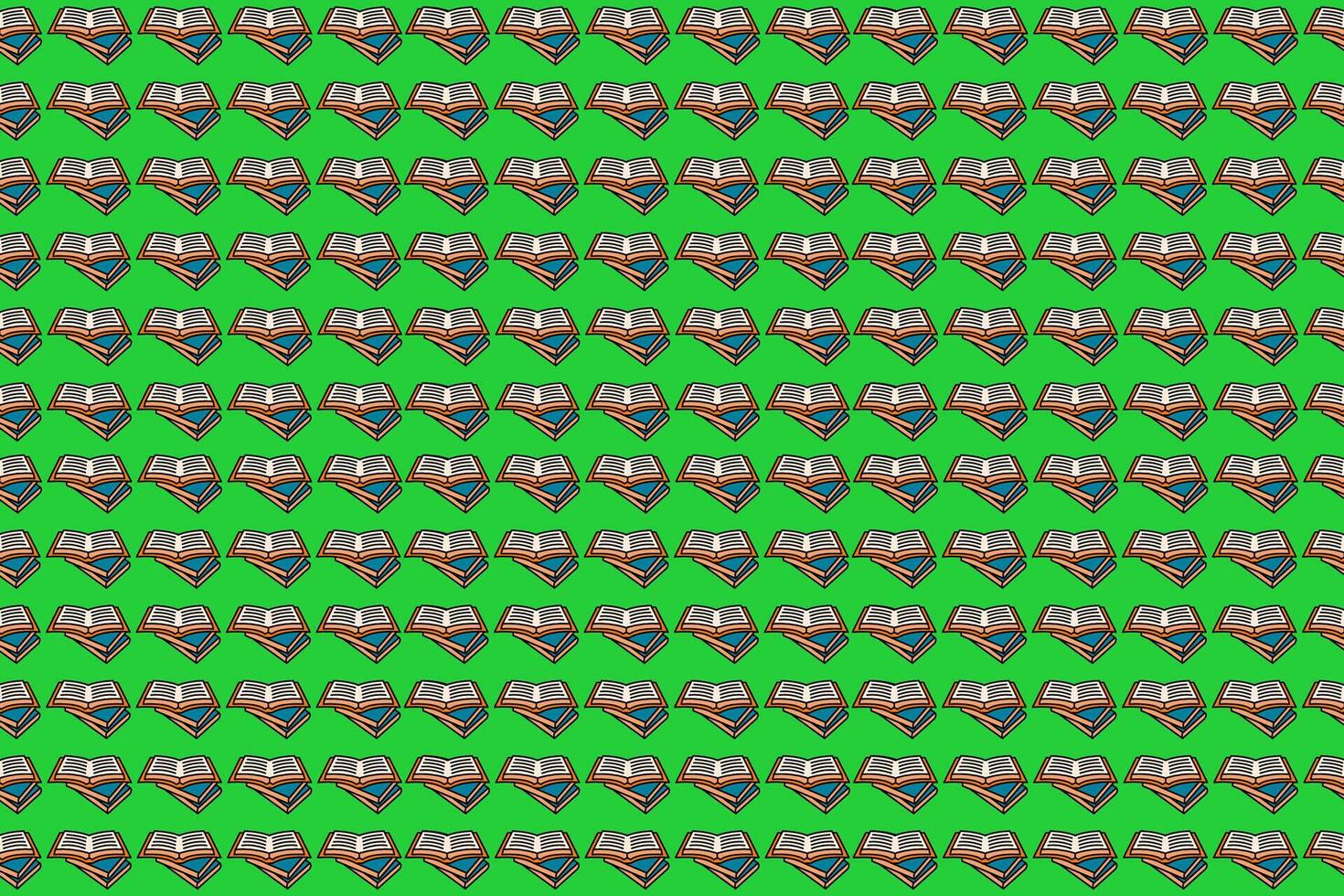 Book pattern with green background vector