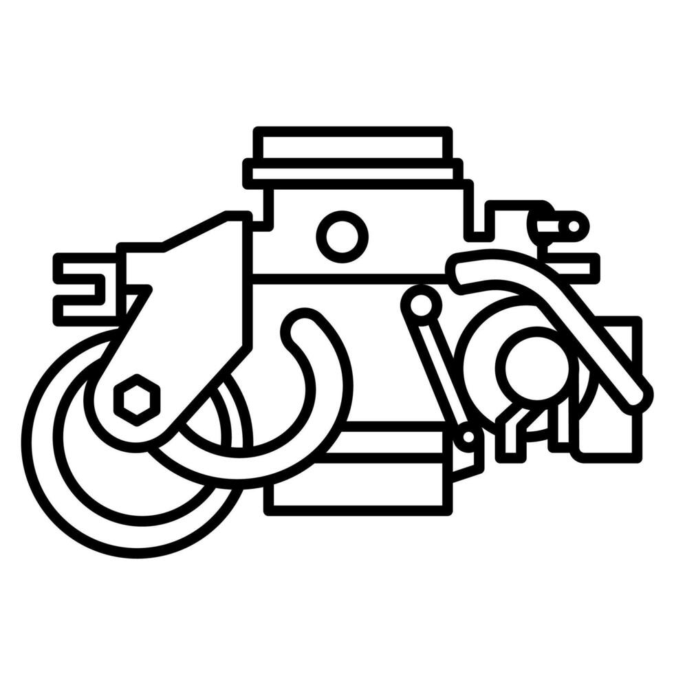 Single automotive part icon of carburator with simple outline style vector