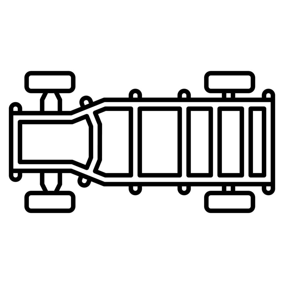Single automotive part icon of car chasis with simple outline style vector
