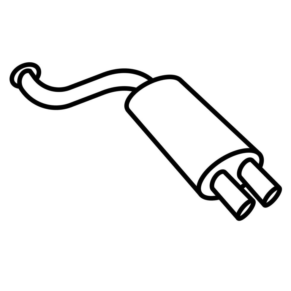 Single automotive part icon of exhaust pipe with simple outline style vector