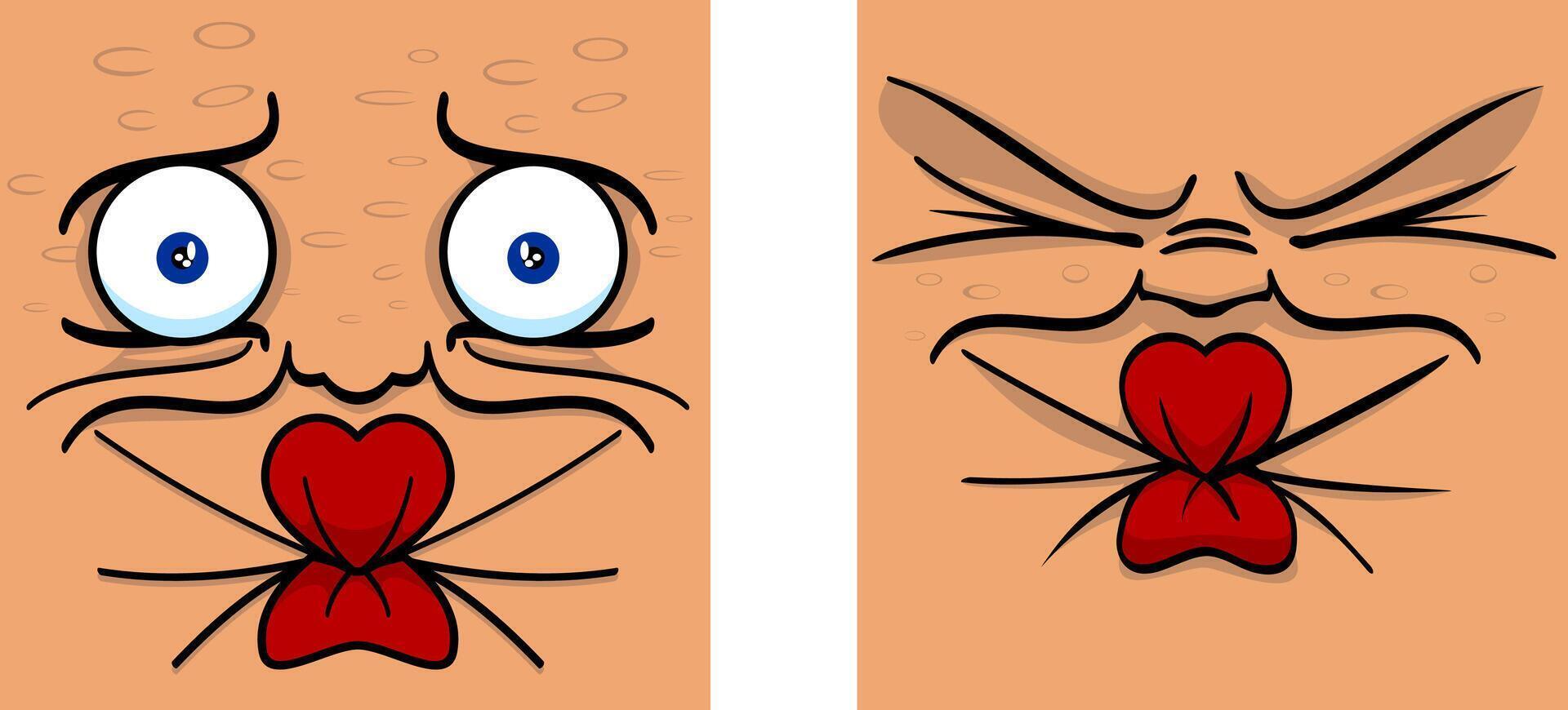 Cartoon Pucker Face vector