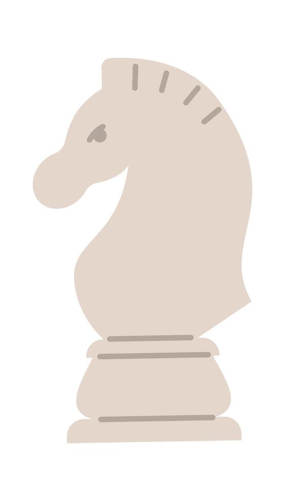 Wooden knight chess piece flat icon vector