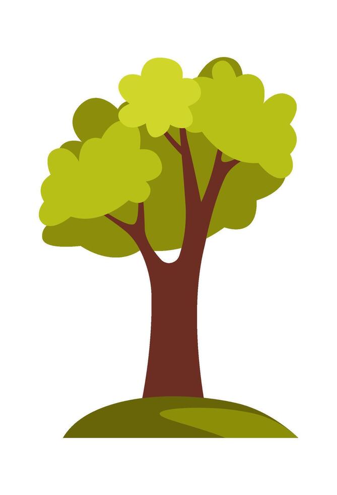 fuerte y alto árbol plano icono plano ilustración vector