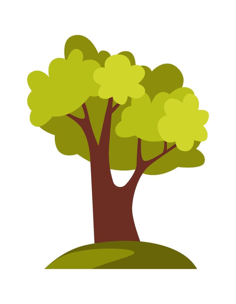 fuerte y alto árbol plano icono plano ilustración icono vector
