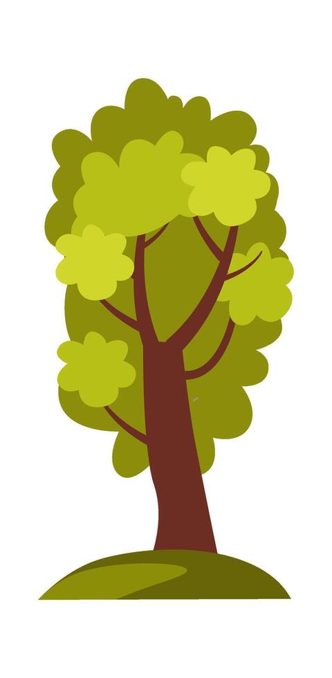 Strong and tall tree flat icon Flat Illustration Hand Drawn Icon vector