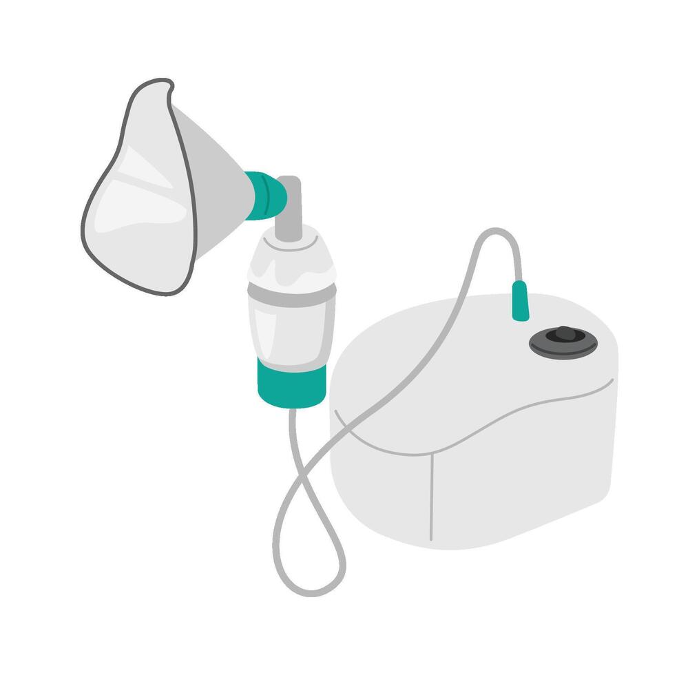 Mask vapor inhaler flat icon Treatment of asthma vector