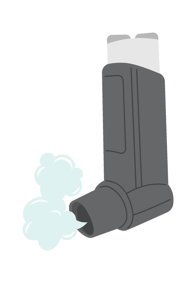Portable inhaler flat icon Treatment of asthma symptoms Flat Illustration Icon vector