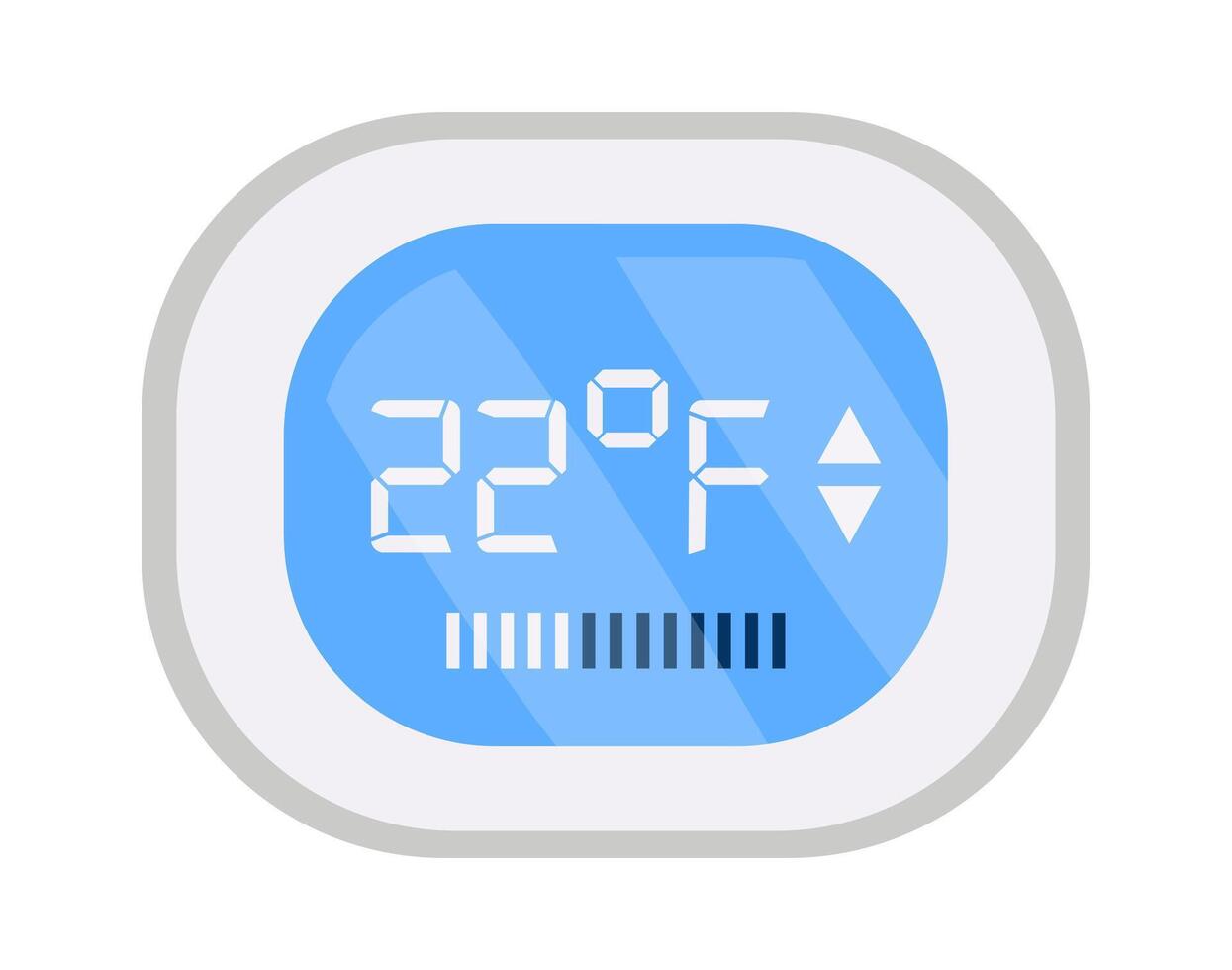 Thermostat display showing temperature flat icon Electric screen showing temperature vector