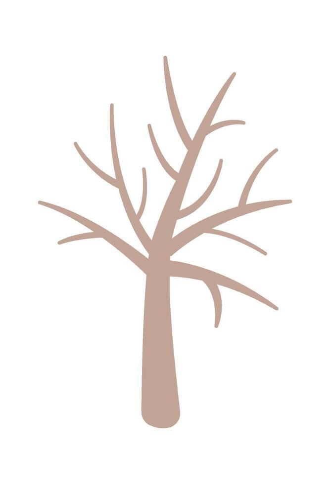 Bare tree flat icon Spring decorative plant Illustration vector