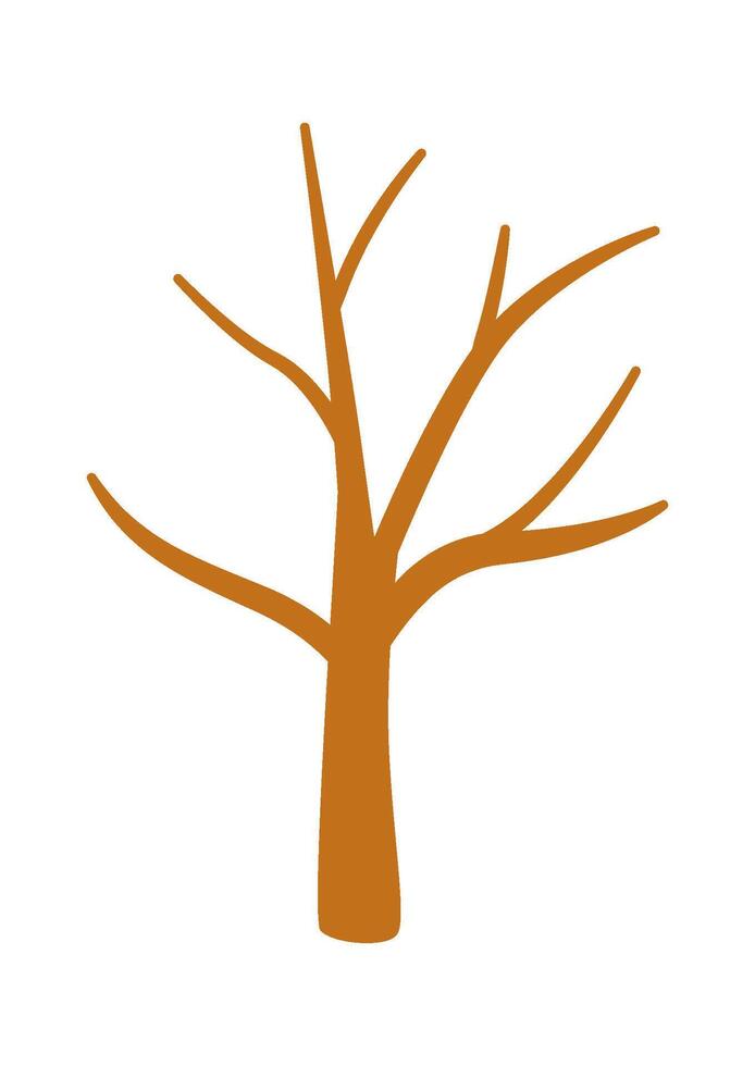 Bare tree flat icon Spring decorative plant Drawn Icon vector