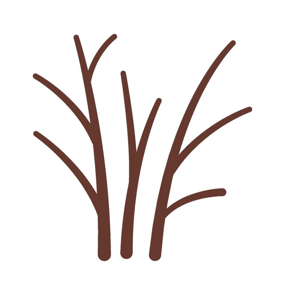 Bare tree flat icon Spring decorative plant Flat Illustration Hand Drawn Icon vector
