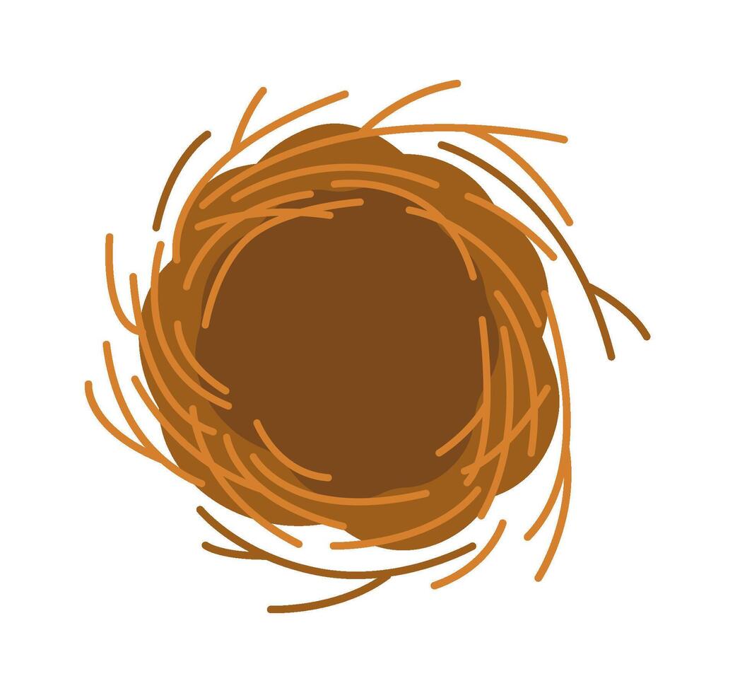 Bird nest of small twigs flat icon Flat Illustration vector