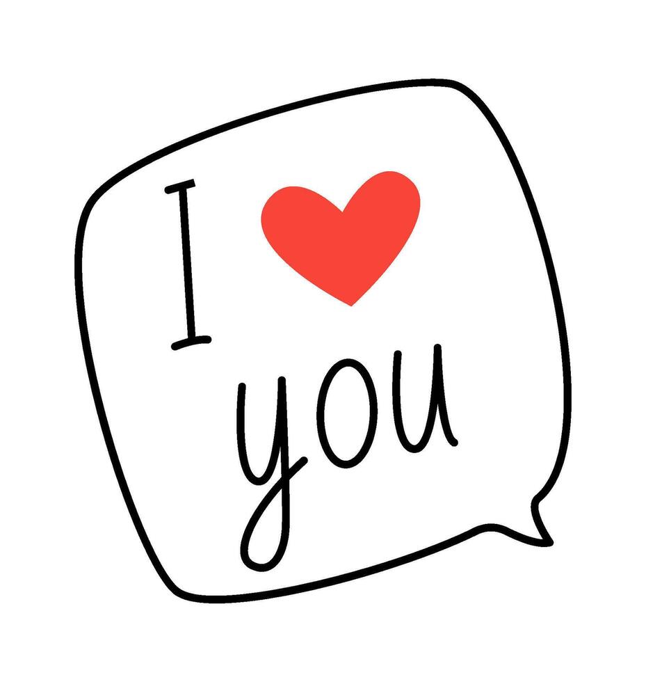 Love message contemporary line art element vector