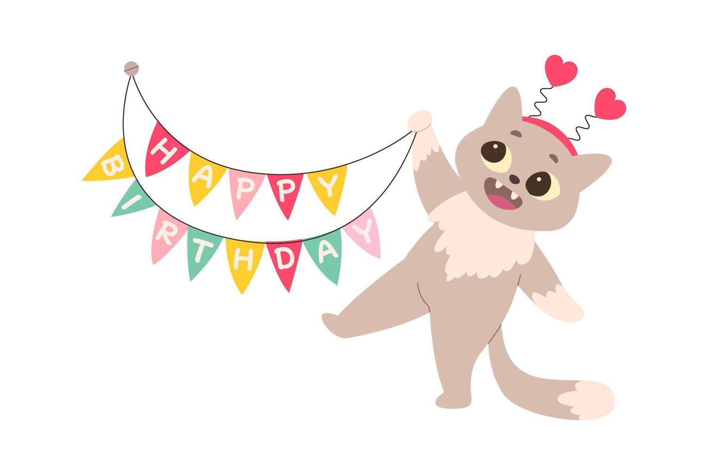 Happy birthday flags flat icon Party decorations vector