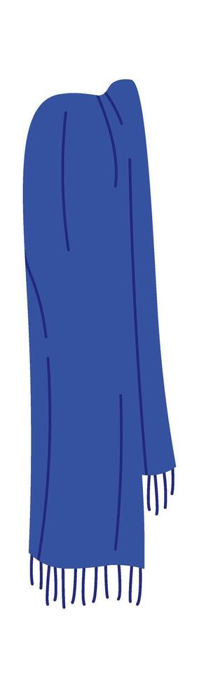 Warm blue scarf flat icon Trendy accessory vector