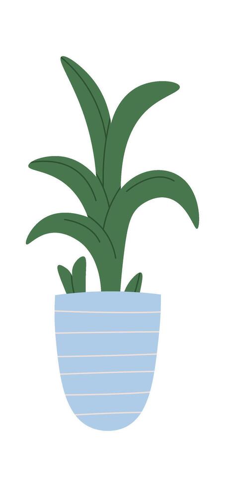 Houseplant in ceramic pot flat icon vector