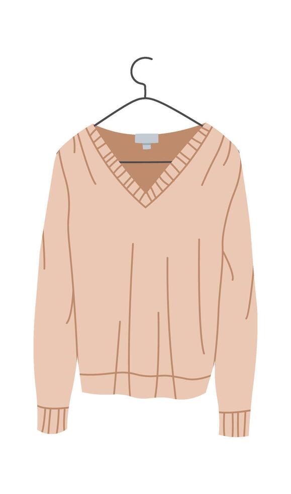 Sweater on hanger flat icon vector