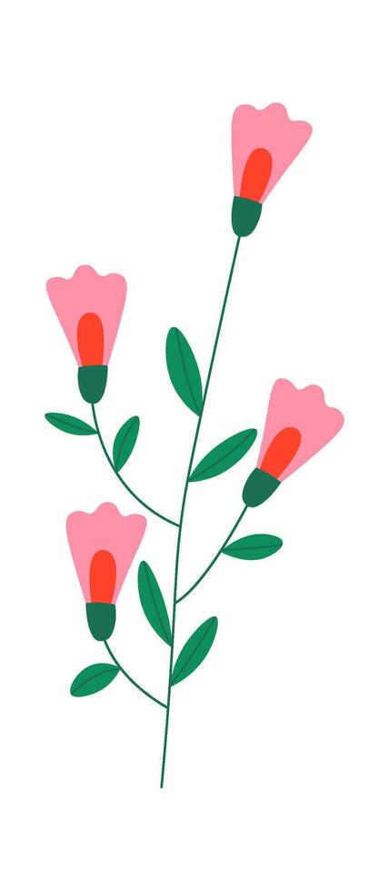 Wildflowers bouquet flat icon Beautiful spring plant vector