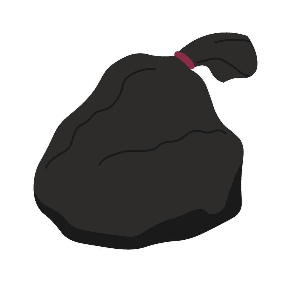 Garbage bag flat icon Waste in container vector