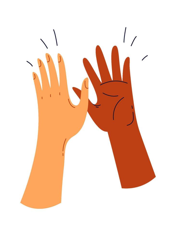 Hands clapping flat icon Black and white palms vector