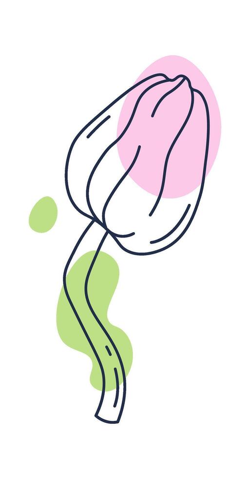 Flat Illustration Hand Drawn Icon Orchid flower contemporary floral design vector