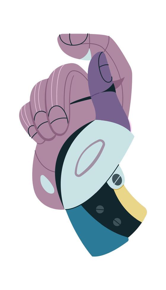 Robot hand showing gesture flat icon vector