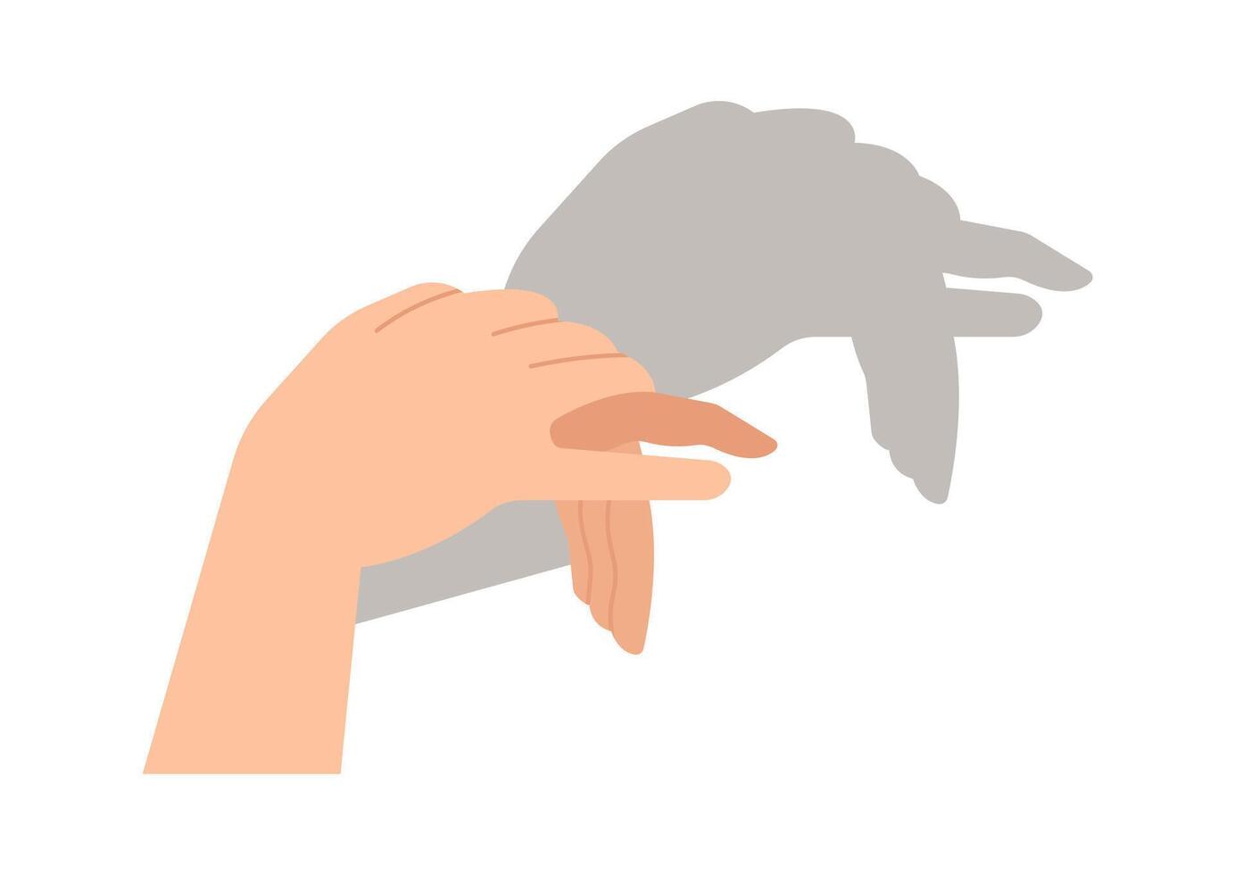 Make shadow hand animals flat icon Turkey silhouette vector