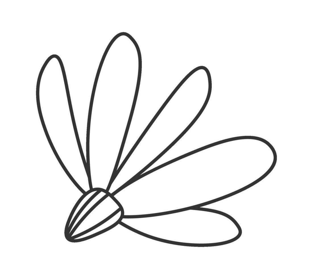 Wildflowers line art Contemporary floral design Icon vector