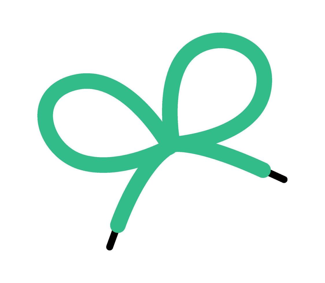 Knot with bow flat icon Shoelaces for fastening shoes Illustration vector