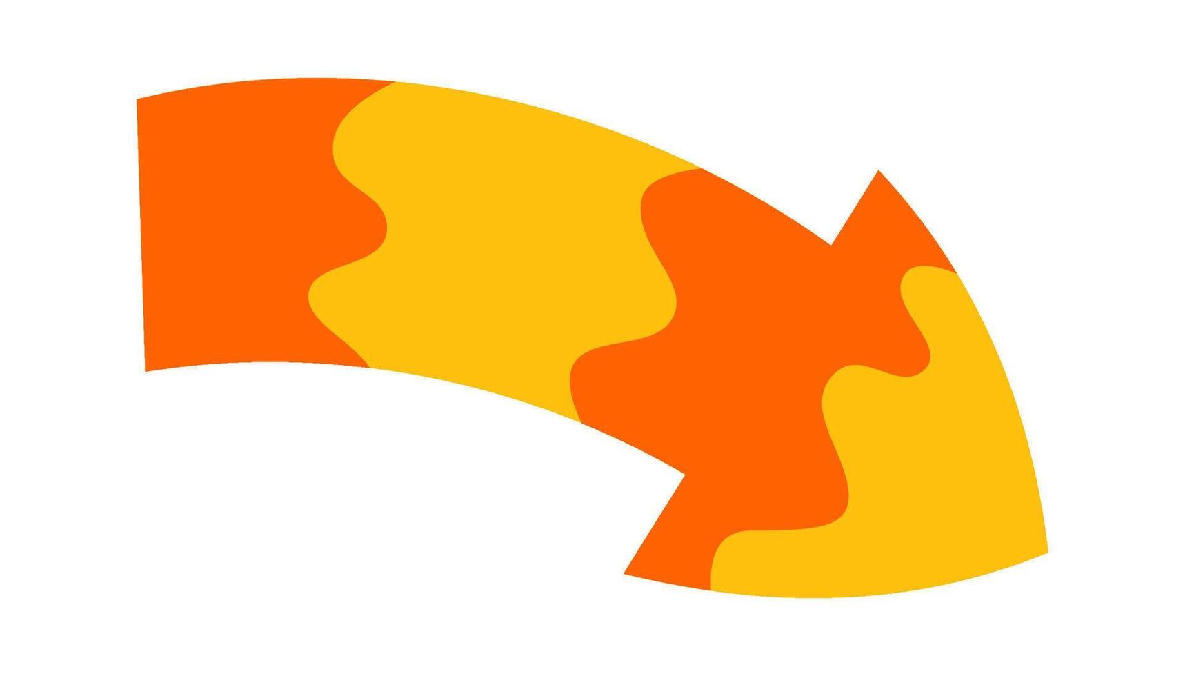 Cartoon arrow flat icon Straight colorful line vector