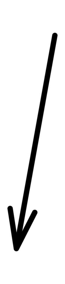 Cartoon arrow flat icon Line points in particular direction Hand Drawn vector