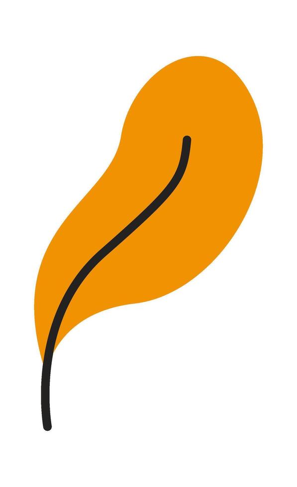 Cartoon hand drawn leaf flat icon Icon vector