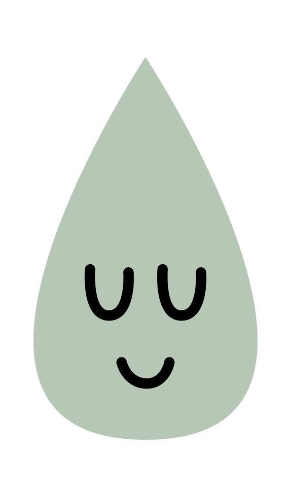 Sleepy cartoon drop flat icon vector