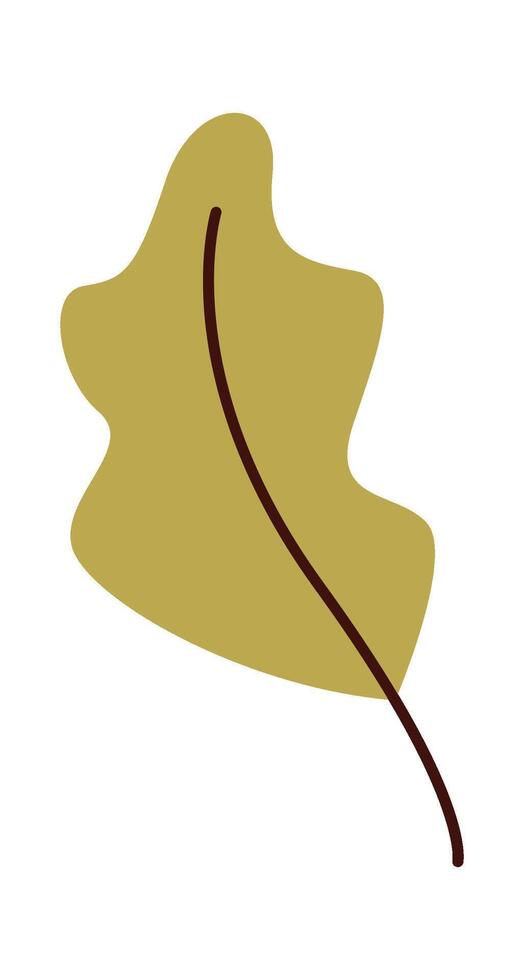 Abstract hand drawn leaf flat icon Flat Illustration vector