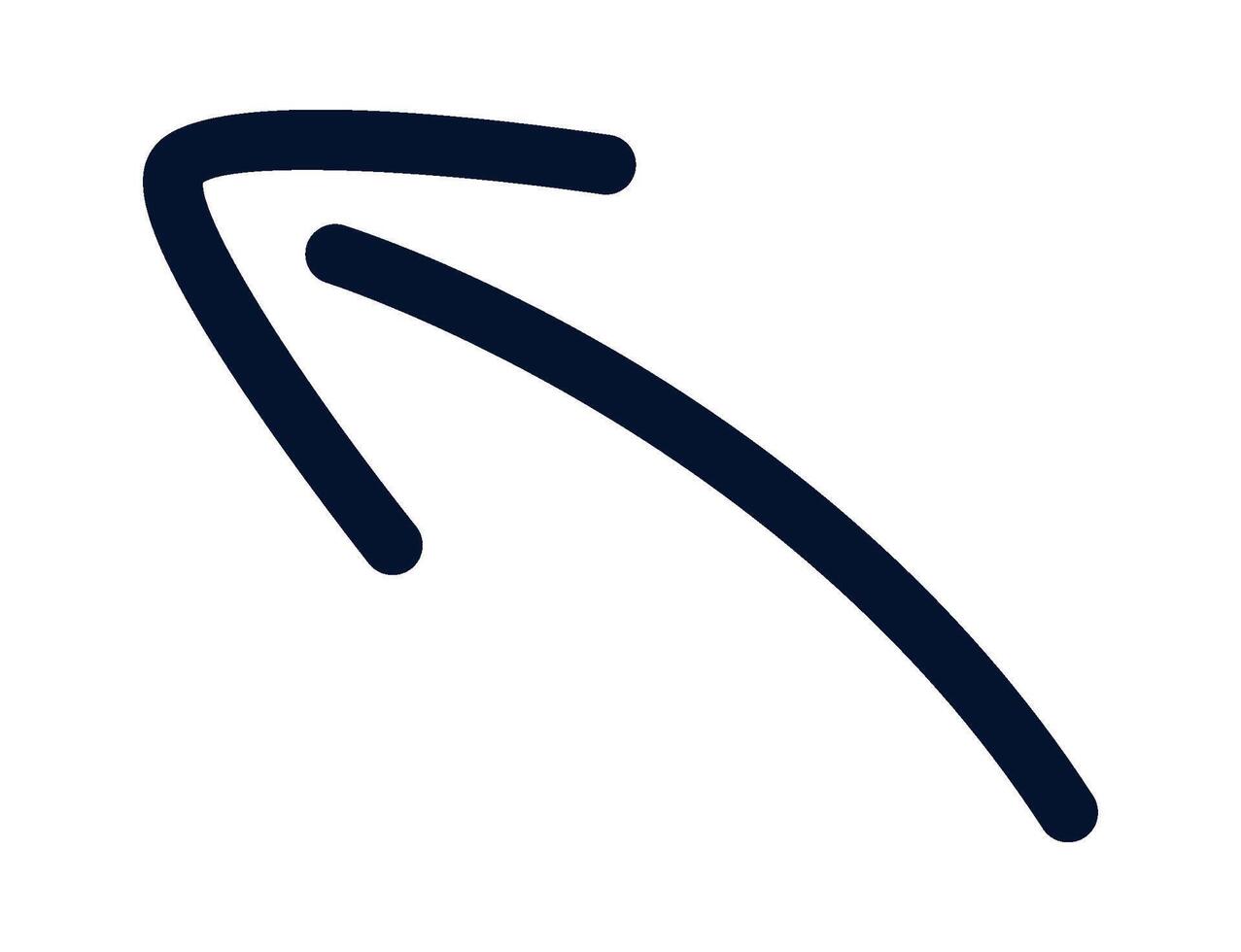 Doodle arrow flat icon Line points in particular direction vector