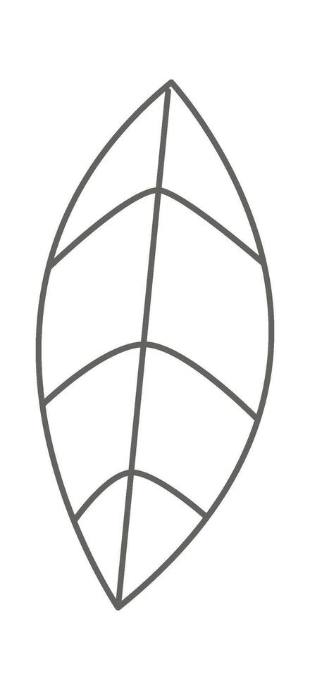 Leaf of dandelion line art Contemporary floral design Flat Illustration Hand Drawn Icon vector