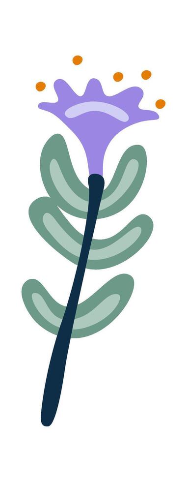 Hand drawn abstract flower flat icon Drawn vector