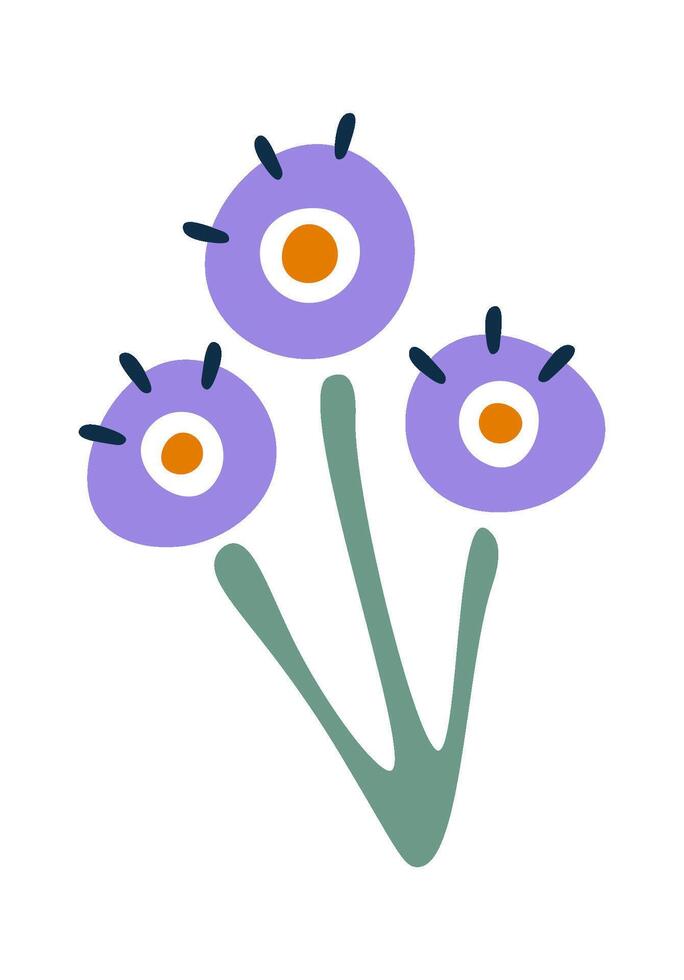 Drawn Icon Hand drawn abstract flower flat icon vector
