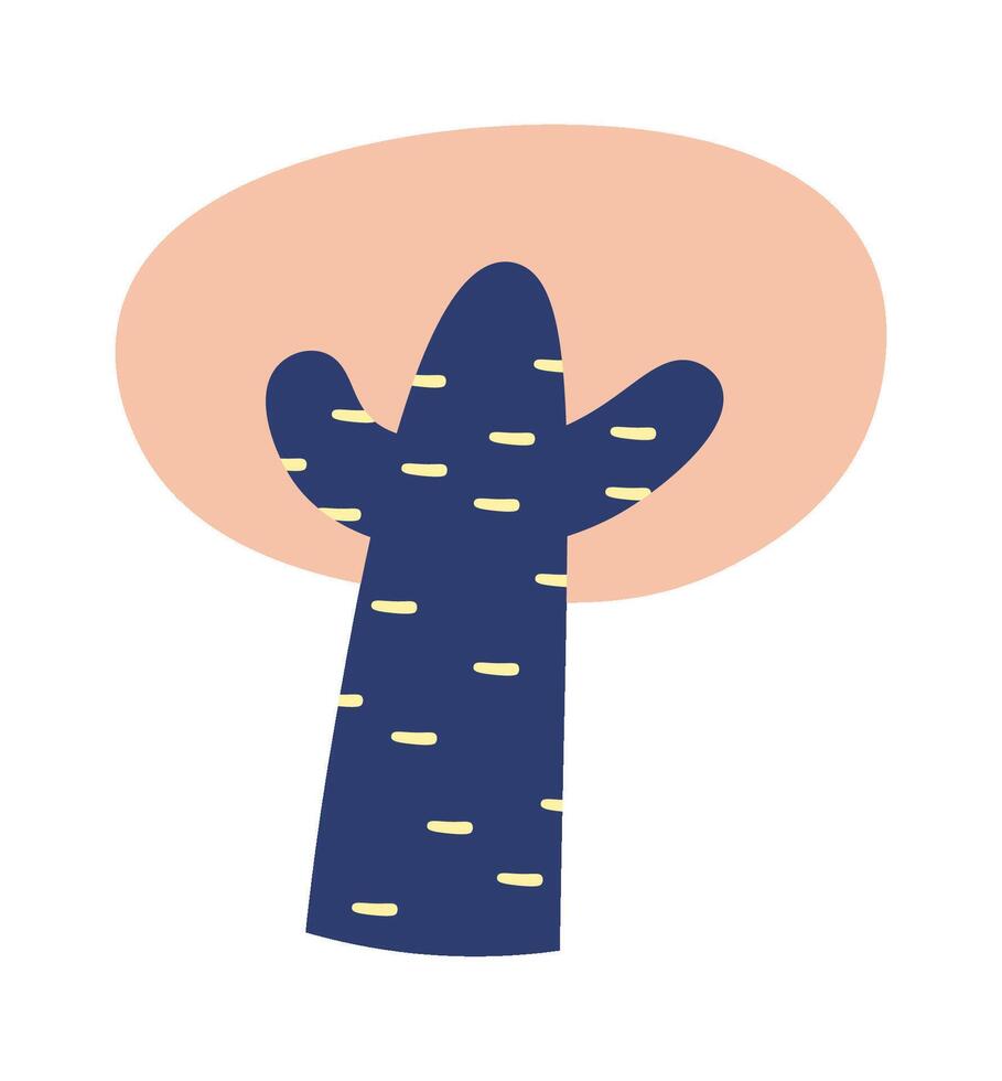 vistoso mano dibujado floreciente árbol plano icono plano ilustración vector