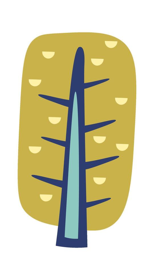 Colorful hand drawn blooming tree flat icon Flat Illustration Hand Drawn Icon vector