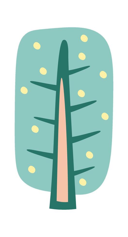 Colorful hand drawn blooming tree flat icon Flat Illustration Icon vector