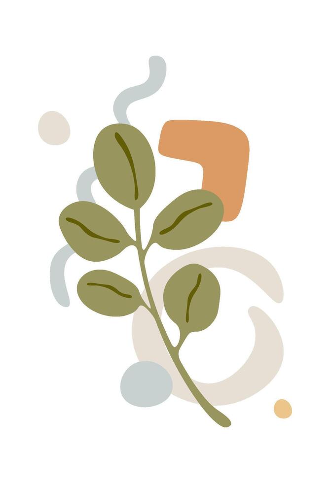 Hand drawn color spots with flower decor element flat icon Hand Drawn vector