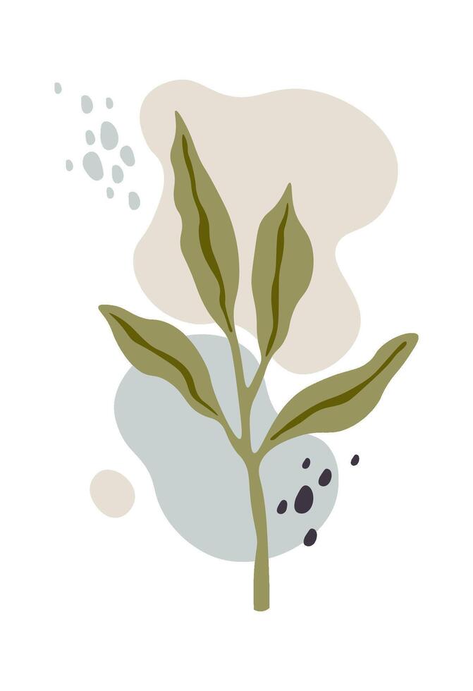 Flat Illustration Icon Hand drawn color spots with flower decor element flat icon vector