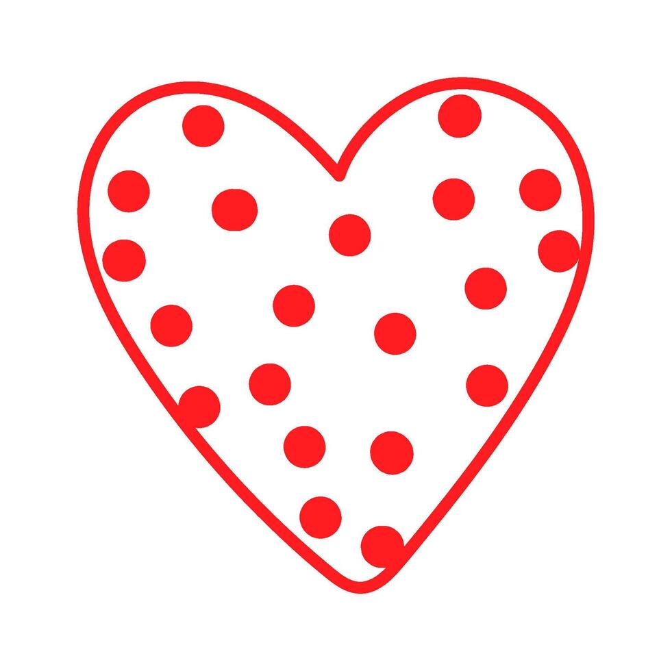 Hand drawn heart with patterns flat icon Contemporary love design vector