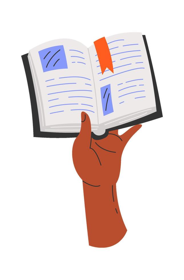 Hands holding open book flat icon vector