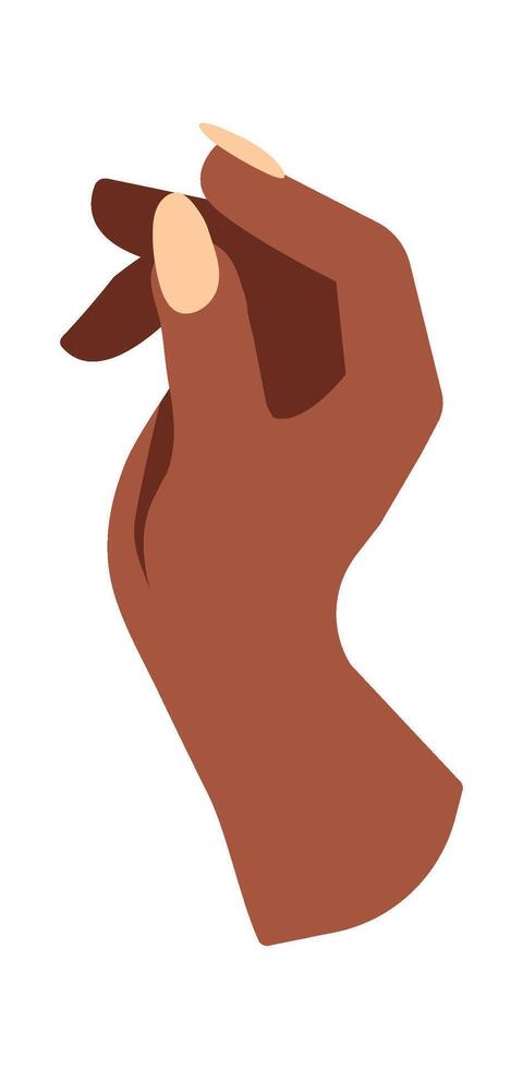 Showing hand and fingers with manicure flat icon Flat Illustration Hand Drawn Icon vector