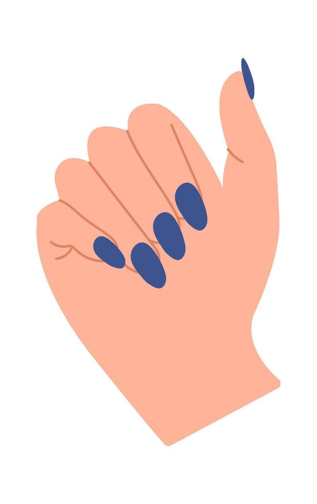 Showing hand and fingers with manicure flat icon Hand Drawn vector