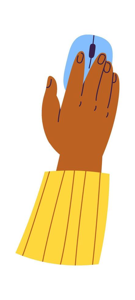 Hand with computer mouse flat icon vector